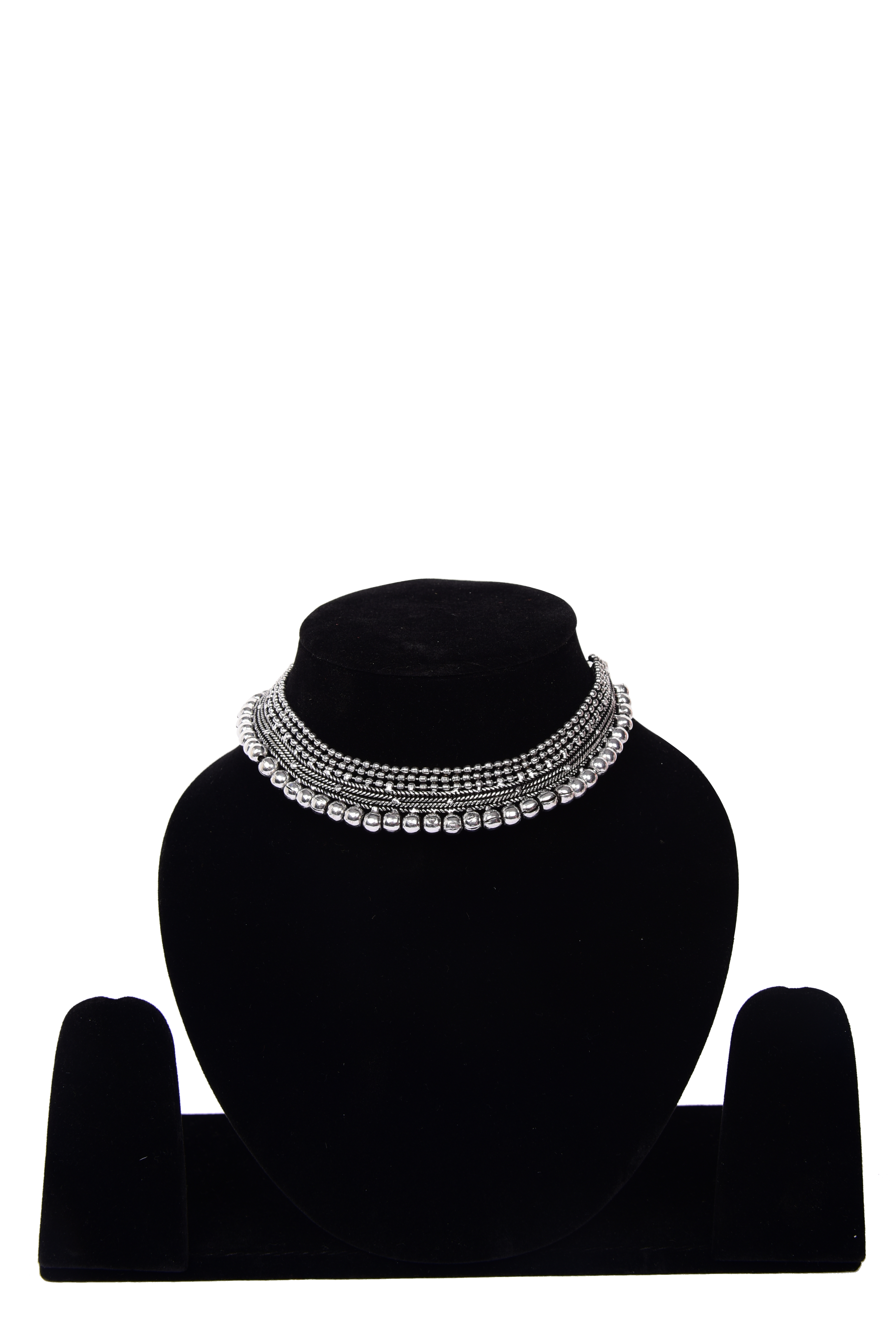 Infy Fashion Oxidized Plated Multi-Layered Choker Necklace for Women